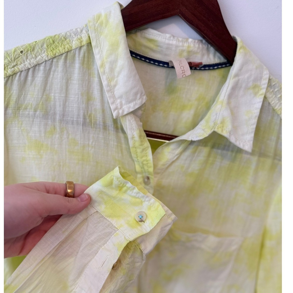 Pilcro Anthropologie‎ Women's The Cate Classic Tie-Dye Buttondown Shirt Size S - Picture 6 of 10